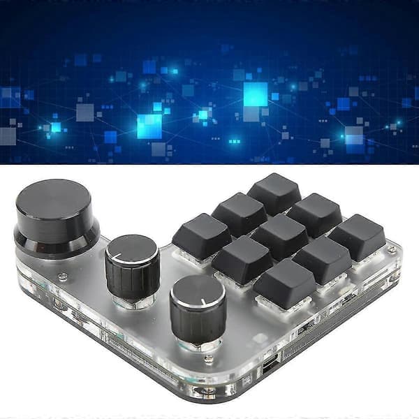 Programmerbart mekanisk tastatur, 9 taster 3 knotter RGB Programmerbart makrotastatur Bluetooth Gaming K