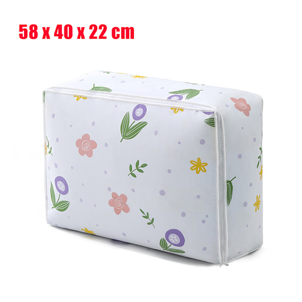 Förvaringsväska för täcken Garderob Kudde Vinterkläder Hållare Låda Stapelbara Leksaker Böcker Jeans Organizer Väska Vikbar Filt Förvaringsväska Flower - S