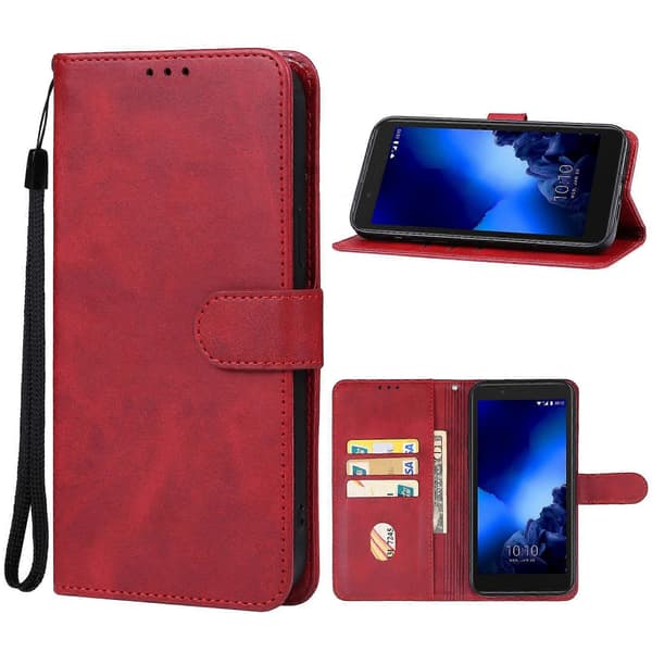 Til Alcatel 1C 2019 Læder Telefoncover Red