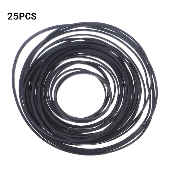 Flat Drive Belt Turntable Rubber Belt for LP Vinyl Turntable Phono 25pcs