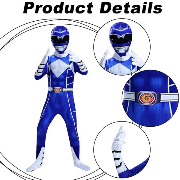 Team cosplay jumpsuit for barn Blå Blue size-120
