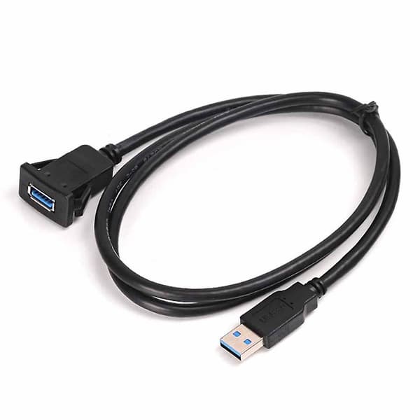 USB Panel Flush Mount Kabel USB 3.0 Forlænger USB Mount, Dash Mount, Flush Mount, Panel Mount Kabel, Til Bil, Båd, Motorcykel (firkantet enkelt USB 3.0