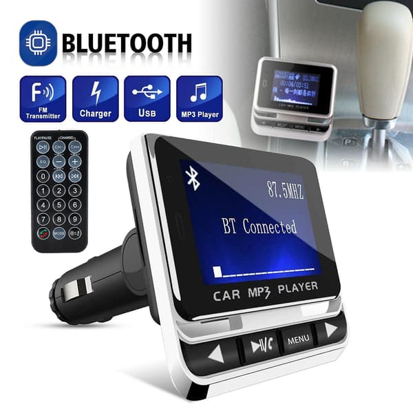 Trådløs Bil Bluetooth FM-sender Aux USB-lader Håndsfritt Anrop 1,4 tommer