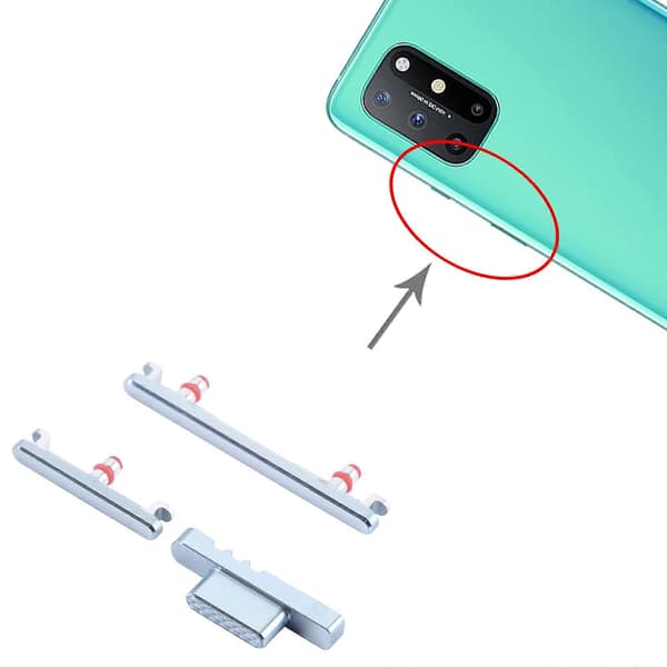 Til OnePlus 8T Strømknap + Lydstyrkeknap Silver
