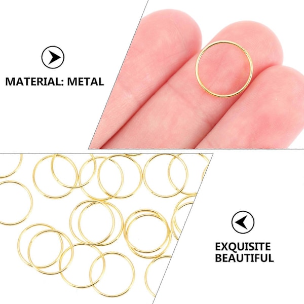 300 stk. Lysekroneforbindelsesring DIY Krystalkuglering Belysningstilbehør Golden 1.3x1.3cm