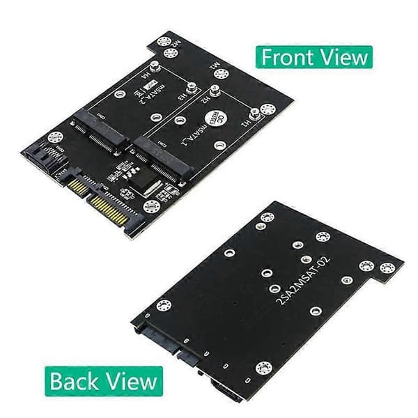 Dobbelt MSATA SSD til Dobbelt SATA3.0 6Gbps Konverter Adapterkort med LED-indikator