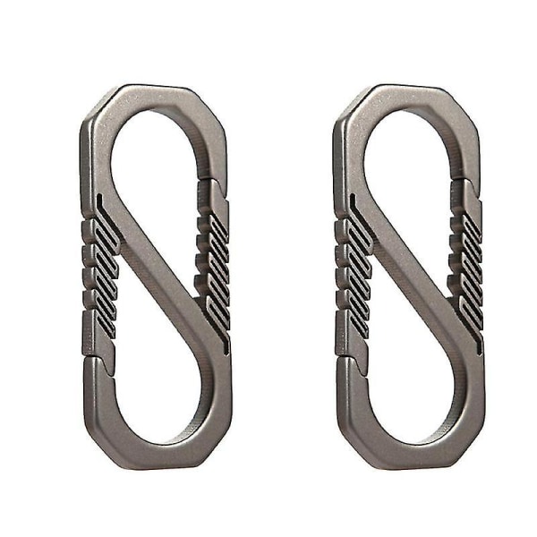 2 st Slitstark titanlegering nyckelring Bilnyckelhållare Ryggsäck Spänne Utomhuskarbinhake Fjäder Snap Hook Cliptitanium