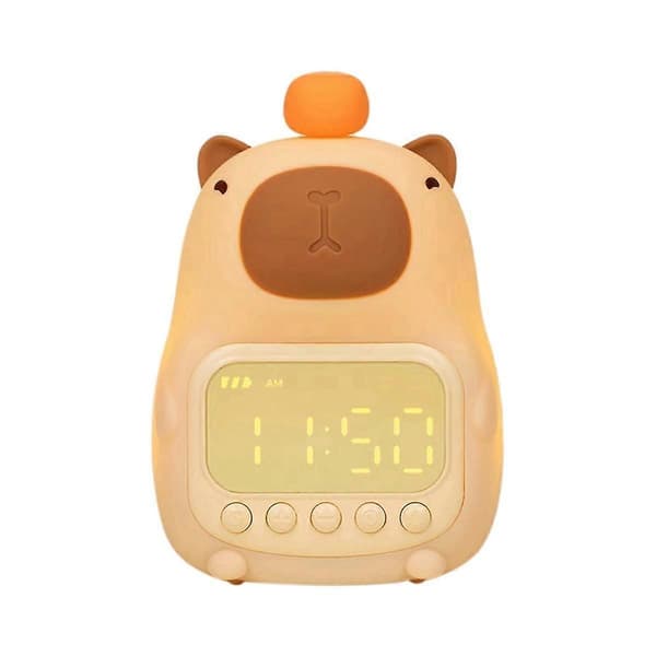 Capybara-tema Sengelampe LED Snooze Ur, Genopladelig Natlampe, Touch Control - Den Perfekte Gave til S As Shown