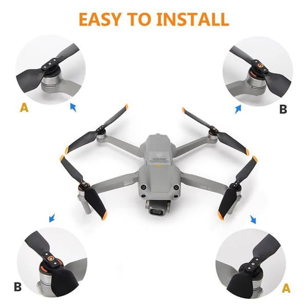 Sæt med 8 Air 2S/Mavic Air 2 propeller med quick-release system, erstatningspropel 7238F til Air 2S/Mavic Air 2 (orange)