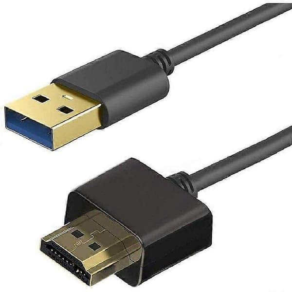 USB til HDMI-kabel, 2M/6,6ft HDMI til USB-kabeladapter USB 2.0 Han til HDMI Han Opladerkabel Splitter Adapter Konverterkabelledning