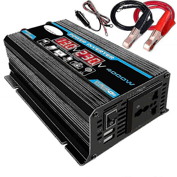 4000W Omvandlare 12V 220V Ren Sinusvåg Växelriktare Ren Sinusvåg Transformator med Fjärrkontroll & G