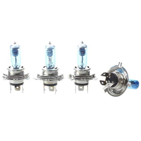 4 halogenbilfrontlykter H4 hvitt lys 100W 12V White