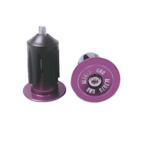 Slitesterke styreplugger i aluminiumslegering for de fleste sykler Black