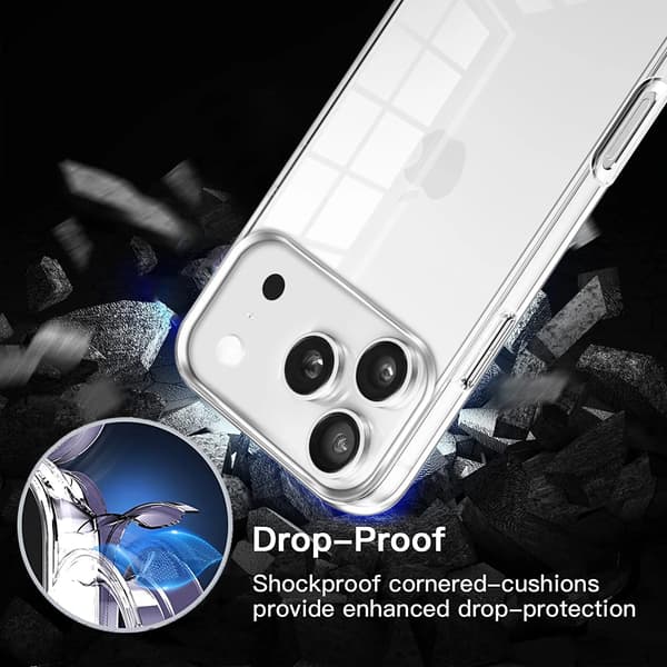 360 Full Coverage Front Back Transparent Protective Phone Case For iPhone 17 Air 16E 16 15 14 13 12 11 Pro Max Plus PC+TPU Bumper Protection Cl Clear iPhone17 Pro Max