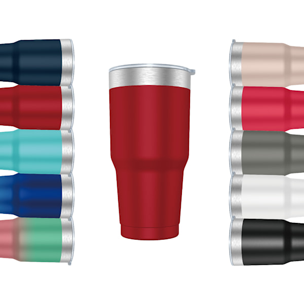Kaffetermosmugg 900ml (10 färger) och tekopp för hand eller bil - Termosmugg i rostfritt stål med lock, rostfri stålkopp. Red