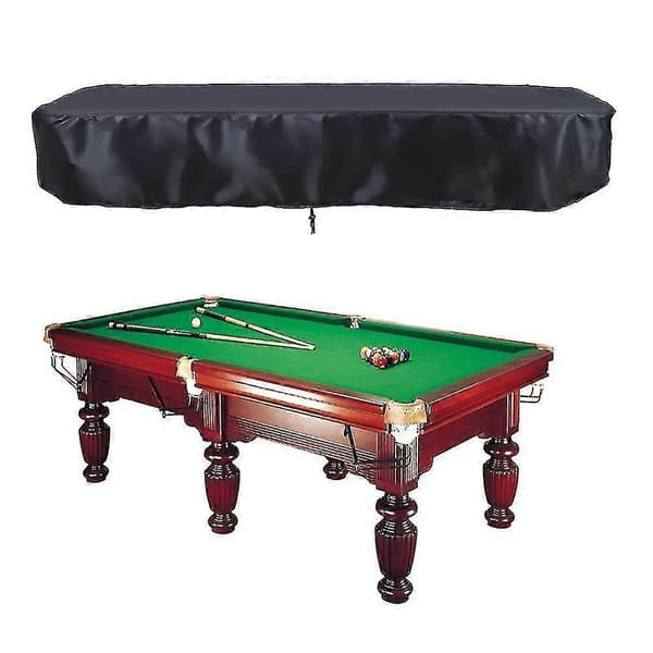 8ft Billard Poolbordsovertræk med snøre, holdbart vandtæt, sort
