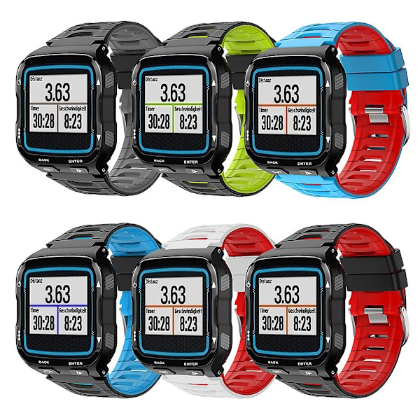 Silikoniranneke Garmin-Forerunner 920xt -kelloon, älykellon ranneke, lenkkiranneke - WELLNGS Black red