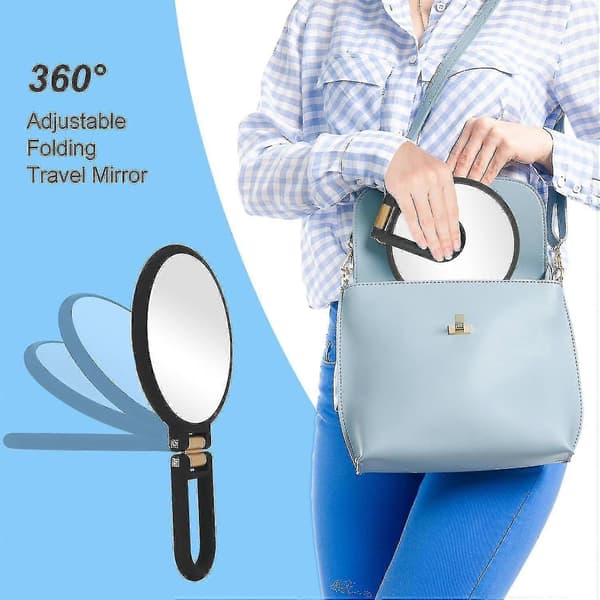 30x Magnifying Mirror Travel Handheld Mirror with Handle - Double-Sided Handheld Mirror with 1X 30X Magnification White White