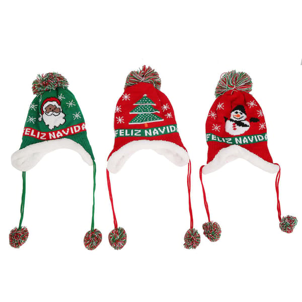 Barn Stickad Mössa Tomte Julgran Snömönster Barn Tonåring Mössa Vinter Varma Tillbehör