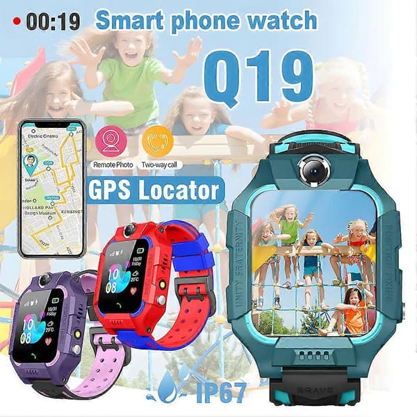 Smartklockor för barn SIM GSM SOS Samtal Telefon Spel Kamera Tracker Smart Armbandsur green deep waterproof