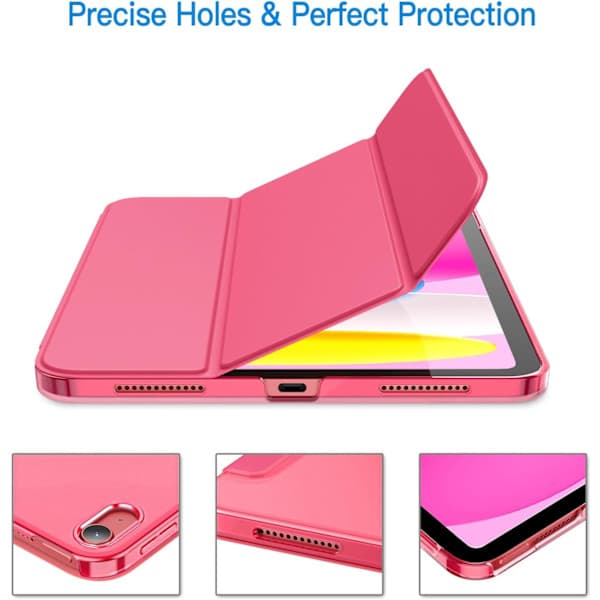 Case for iPad (A16) 11th/10th Generation (2025/2022), Slim Stand Hard Back Cover Auto Wake/Sleep Function Rosa