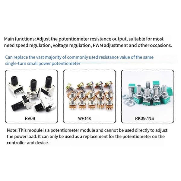 Digitalt Display Potentiometer Variabel Modstand 10k Modstand Signal Simulator til Hastighedsregulator Inverter As Shown