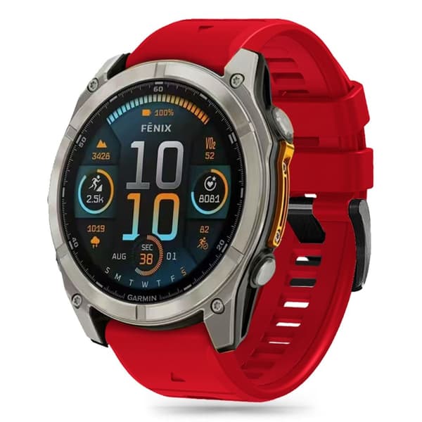 Tech-Protect Garmin Fenix 5/6/6 Pro/7/8/E 47 mm Ranneke Silikoni Line Punainen 70