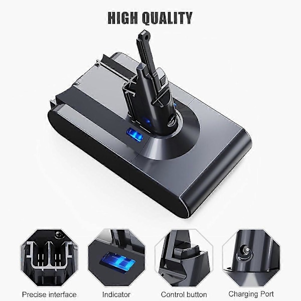 21.6V 8000MAh Pölynimurin Vaihto Ladattava Akku Yhteensopiva V8 Li-Ion Pölynimurin Akun Kanssa Gray