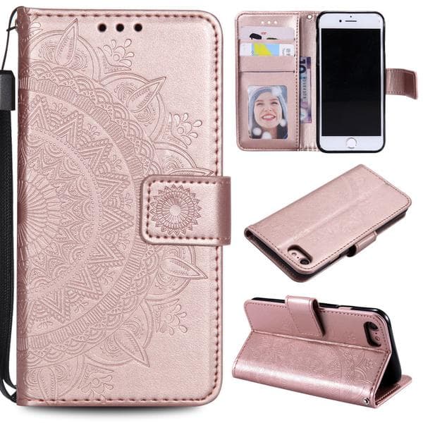 iPhone 7/8/SE (2020/2022) - Mandala Wallet Case - Rosaguld