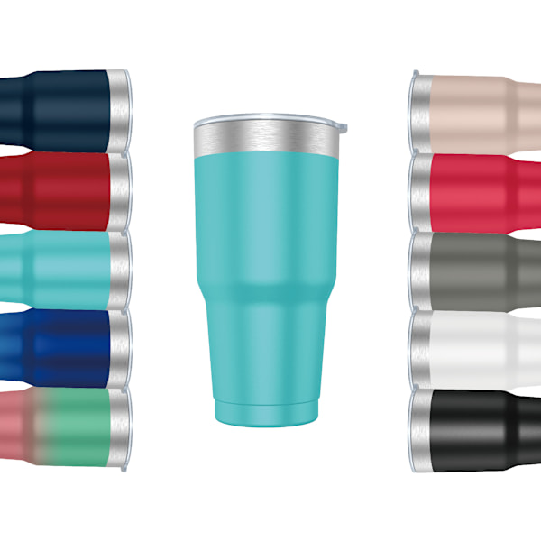 Kaffetermosmugg 900ml (10 färger) och tekopp för hand eller bil - Termosmugg i rostfritt stål med lock, rostfri stålkopp. Turquoise