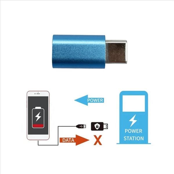 3X USB-C Datablokker, USB-C til USB-C Datablokker, Blokerer Dataoverførsel, Beskytter Mod Strømtyveri