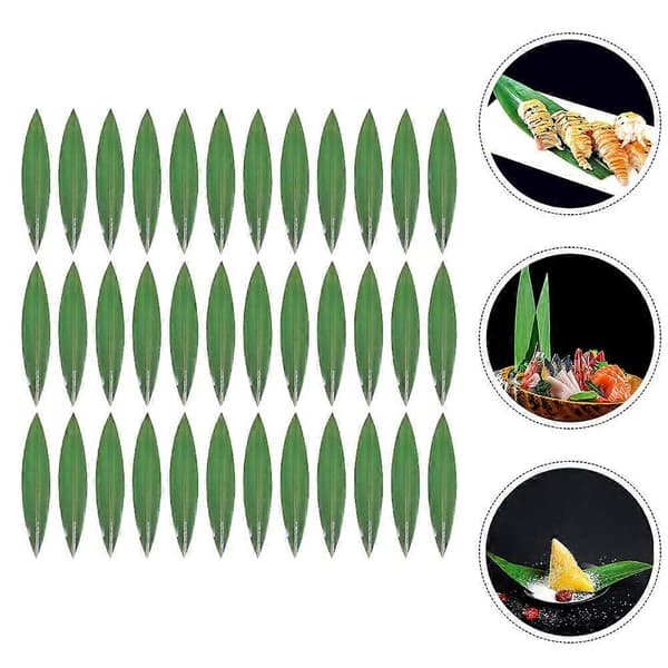 100 stk. bambusblade til fadvisning, sushi, dekorative blade, sashimi-servering, bambusblade