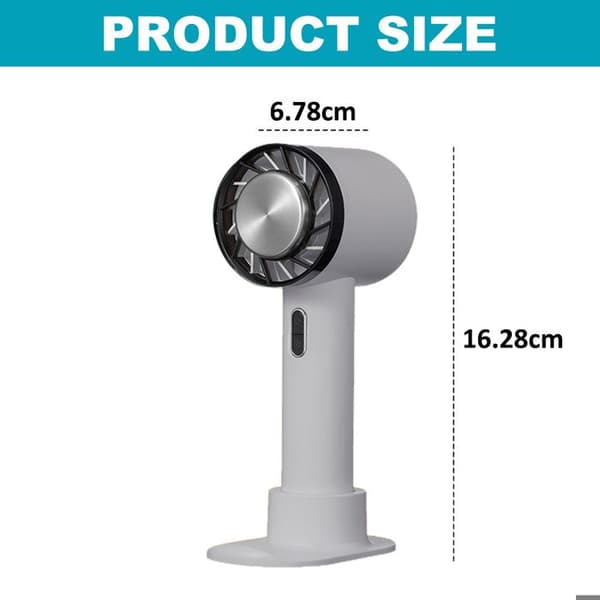 1 Bærbar ventilator, ABS, køling -20°C, 3 hastigheder, USB, bordmodel.