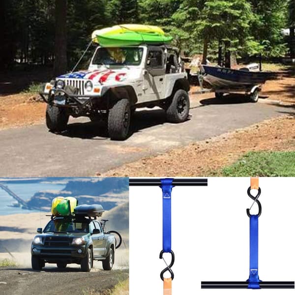 Soft Loops for Tie-Down Straps (8-Pack) 816 kg Load Capacity, 2177 kg Break Strength, Heavy-Duty Tie-Down Loops for Securing ATV UTV Motorcycles Scooters