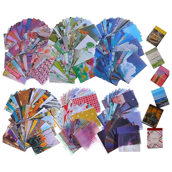 50 st Washi klistermärken och set Vintage Scrapbook Paper Journaling Supplies inklusive Washi Stickers och Scrapbook Paper Set 1