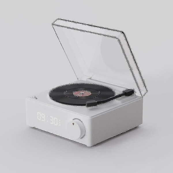 Retro Atomic Vinyl Bluetooth högtalare väckarklocka