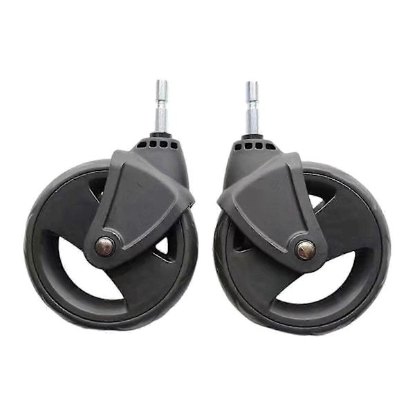 2x Barnevogn Hjul Tilbehør Gummi Barnevogn Reservedeler for Kjæledyrvogn Erstatning Barnevogn Tralle Hjulsett front wheel