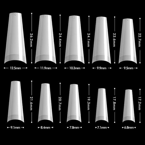 Kynsienpidennyskynsien kärki - läpinäkyvä meikki