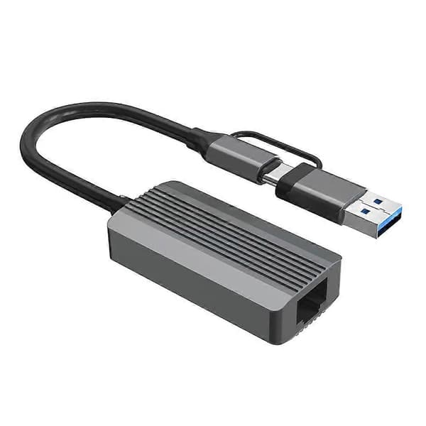 2.5G højhastigheds Ethernet-adapter USB 3.0 & Type C til RJ45 netværkskort til bærbar PC NAS-server