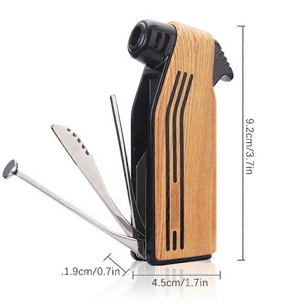 4 i 1 Pip Tändare Portabel Pip Tändare för Utomhus Inomhus Present till Män Light Wood Grain