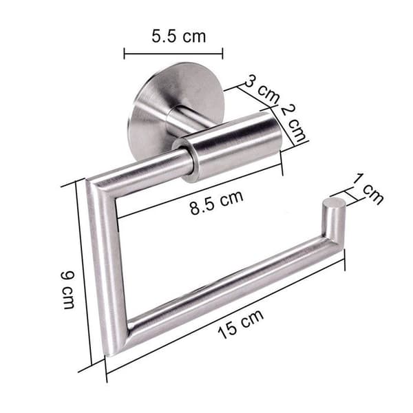 1 toiletpapirholder, 304 rustfrit stål, børstet finish, perforeret, 180° rotation, badeværelse.