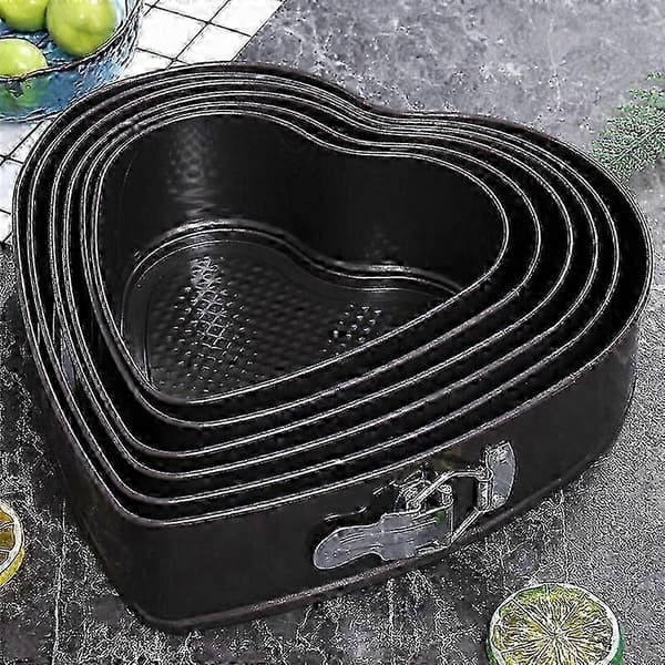 26 cm hjärtformad springform för bakning, svart non-stick bakform