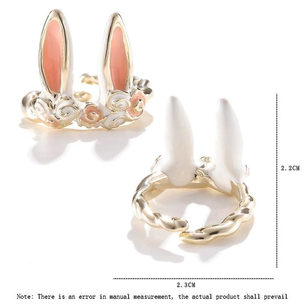 Sweet Pink Bunny Ear Rings - Justerbara damtillbehör till påskpresent E2603P-TZ