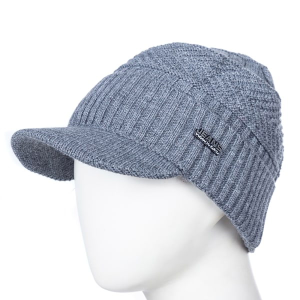 Unisex Varme Vinterhatte Stilfuld Tilføj Pelsforet Blød Hue Med Skygge Tykke Vinterstrikkede Hatte Til Mænd & Kvinder Dropshipping Khaki 56-60