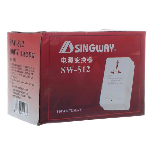 100W 110V/120V til 220V/240V Spenningsomformer Transformator Reise White