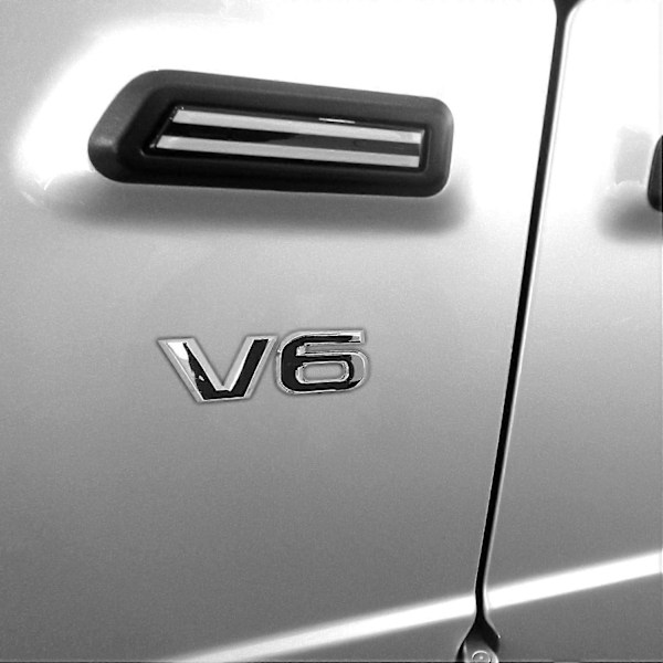 V6 Krom Metall Emblem med 3D-Logo för Bil
