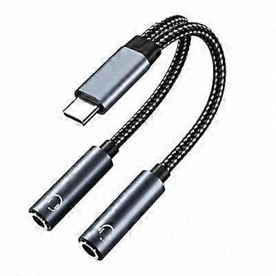 USB-C til dobbel 3,5 mm lydadapterkabel for enheter
