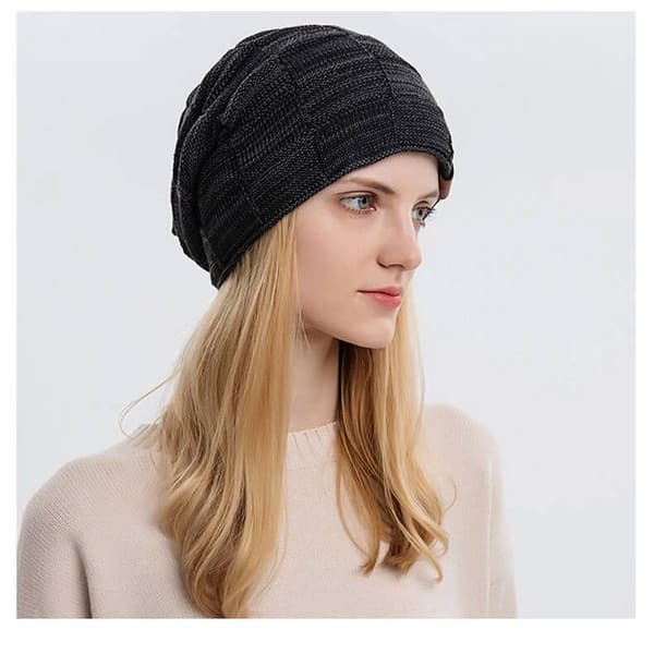 Dame Vinterhue XJYDNCG Elegant Varm Fleeceforet - Sort