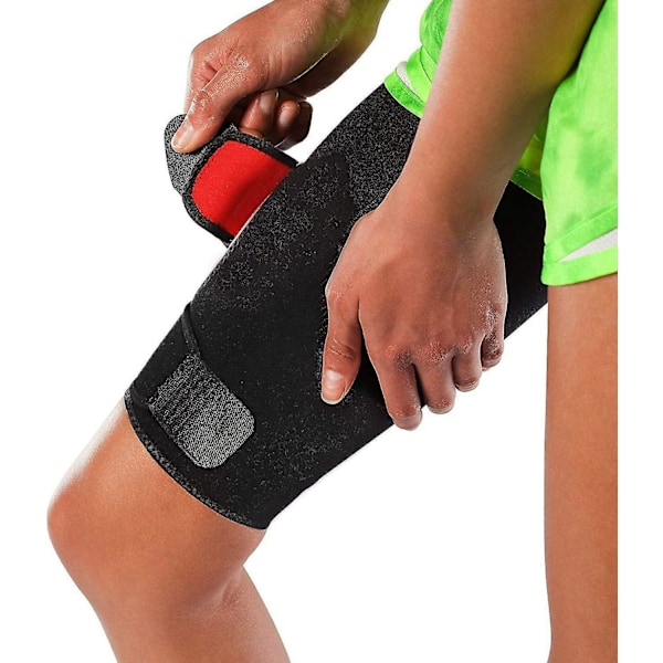 Justerbart lårstöd, unisex, andningsbart neopren, halkfri hamstringkompressionsärm