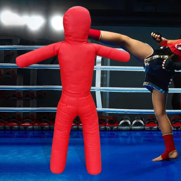 Børne Grappling Dummy PU Ufyldt Multipurpose Robust Taekwondo Træningsenhed red